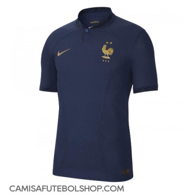 Camisa de time de futebol França Karim Benzema #19 Replicas 1º Equipamento Mundo 2022 Manga Curta